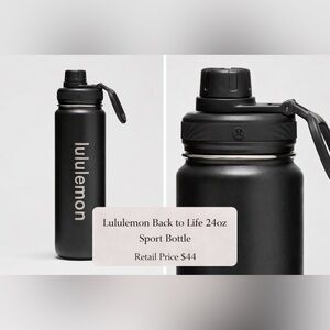 Lululemon Back to Life 24oz Sport Bottle Black Insulated Water Bottle